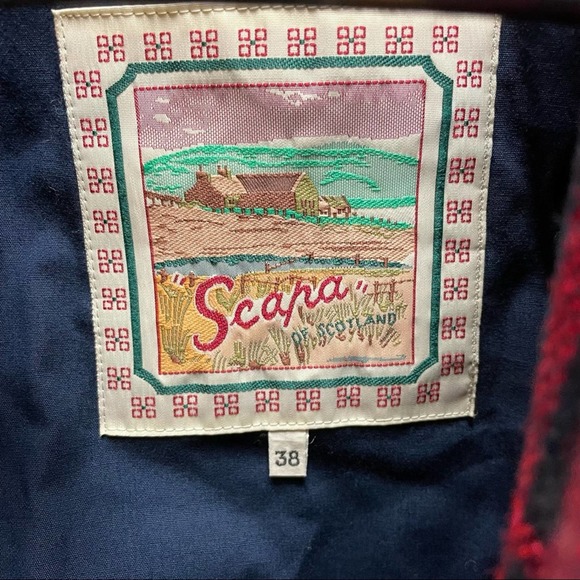 Scapa of Scotland wool blend red flannel shacket - Picture 5 of 9